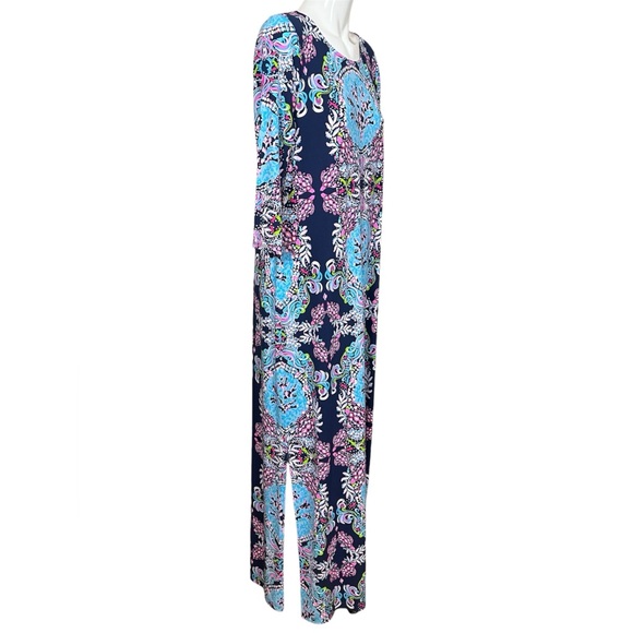 Lilly Pulitzer Mermaid Beach Morgan Maxi Dress in High Tide Navy Size XL NWT - Picture 4 of 9